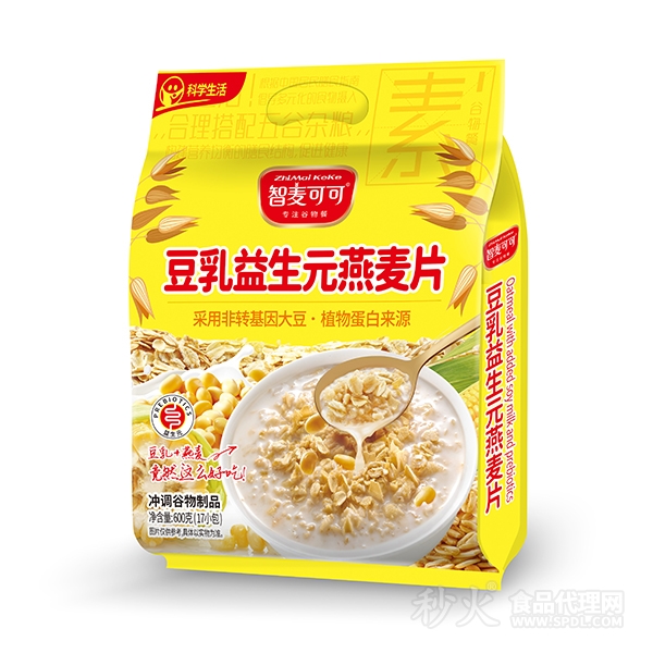 智麦可可豆乳益生元燕麦片600g