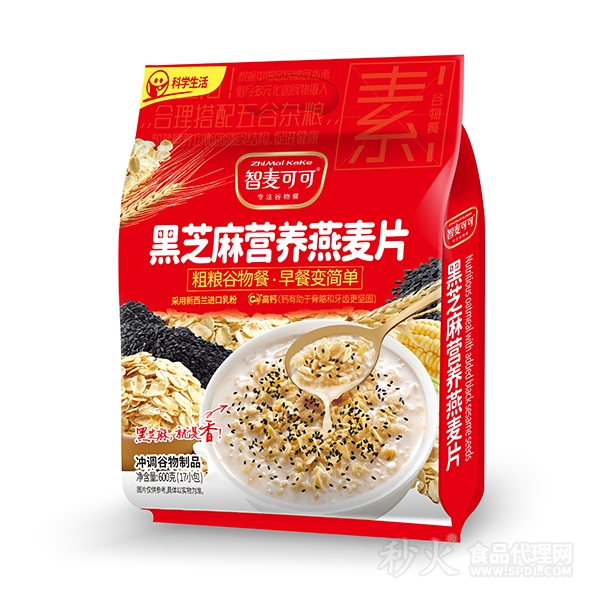 智麦可可黑芝麻营养燕麦片600g