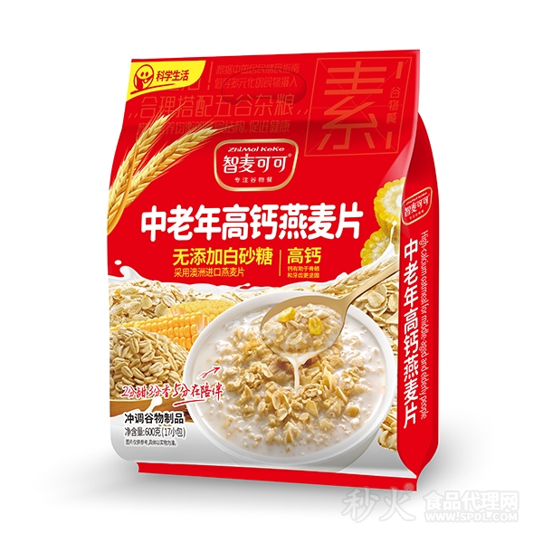 智麦可可中老年高钙营养燕麦片600g