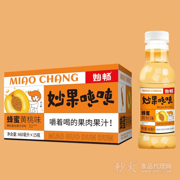 妙畅妙果吨吨蜂蜜黄桃果粒果汁饮料标箱