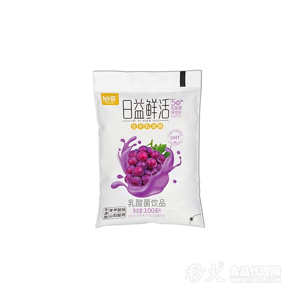 秒奇日益鲜活乳酸菌饮品葡萄味100ml