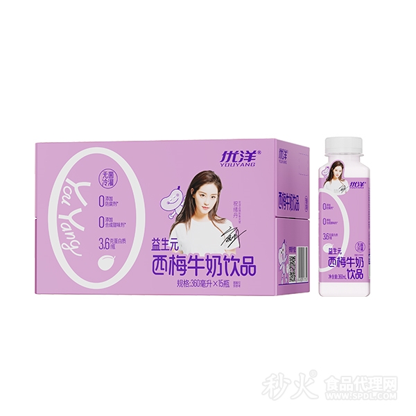 优洋益生元西梅牛奶饮品360mlx15瓶