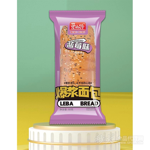 爱的路蓝莓味爆浆面包80g