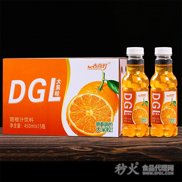 春尚好大果粒甜橙汁饮料450ml×15瓶