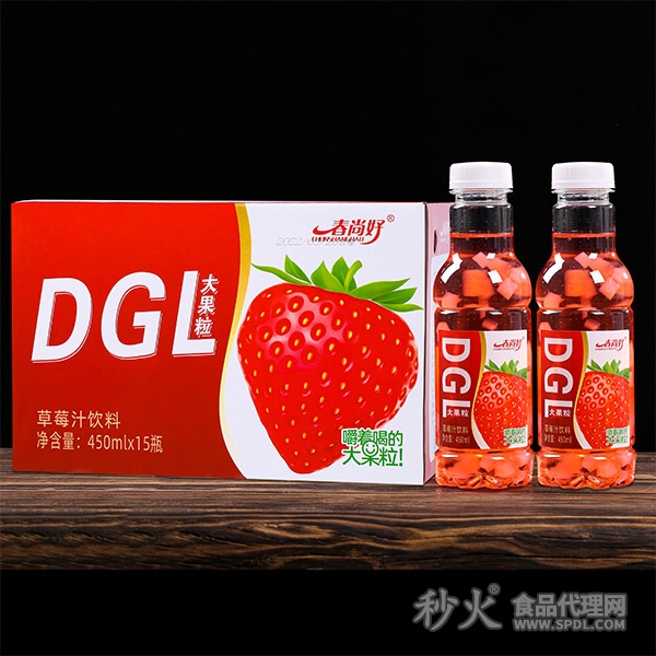 春尚好大果粒草莓汁饮料450ml×15瓶