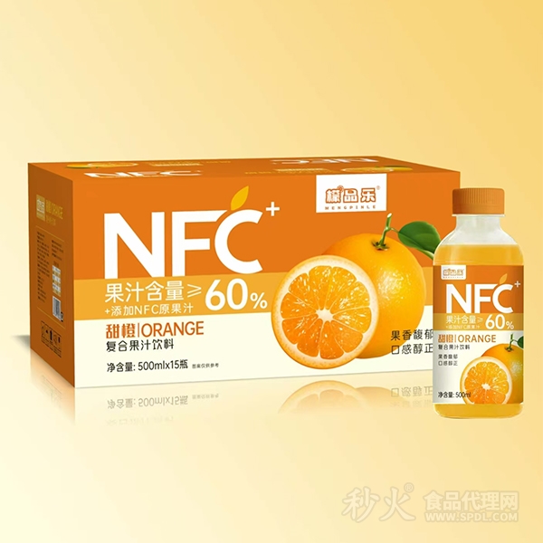 檬品乐NFC甜橙复合果汁饮料500mlx15瓶