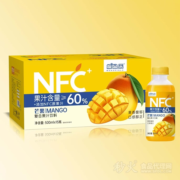 檬品乐NFC芒果复合果汁饮料500mlx15瓶