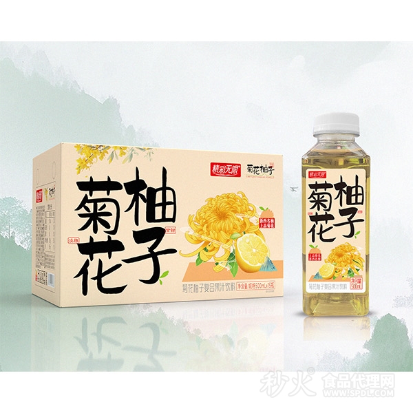 精彩无限菊花柚子复合果汁饮料1L×12瓶