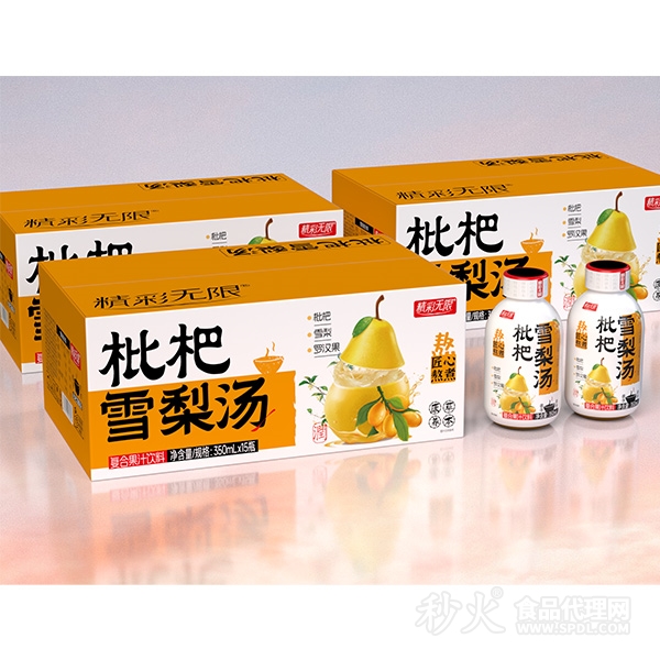 精彩无限枇杷雪梨汤复合果汁饮料350ml×15瓶