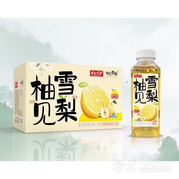 精彩无限柚见雪梨复合果汁饮料350ml×15瓶