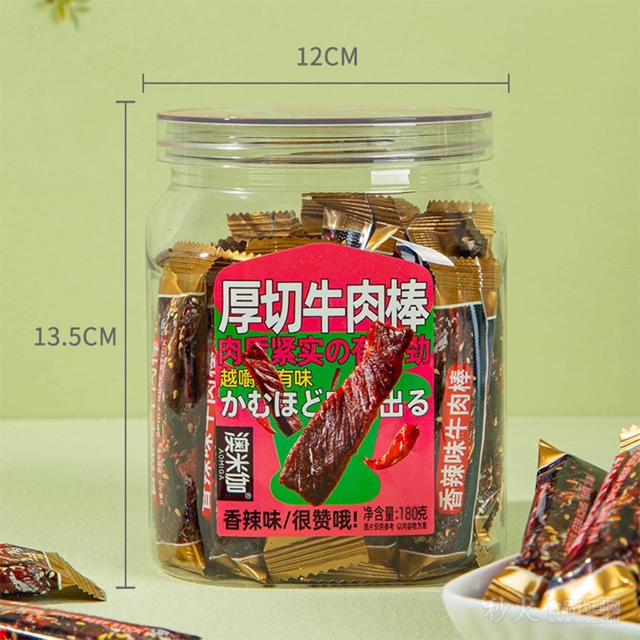 澳米伽厚切牛肉棒香辣味180g