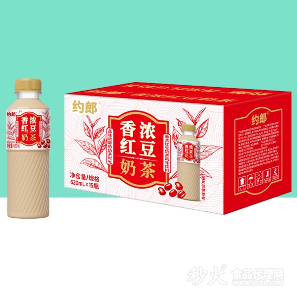 约郎香浓红豆奶茶标箱