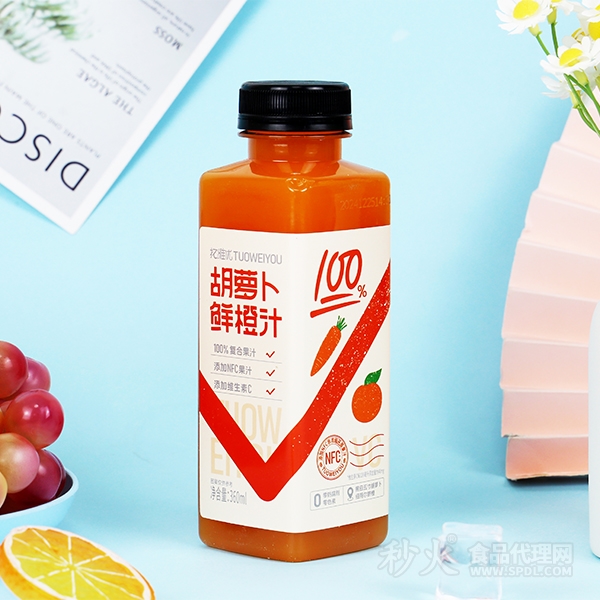 拓维优胡萝卜鲜橙汁复合果汁360ml