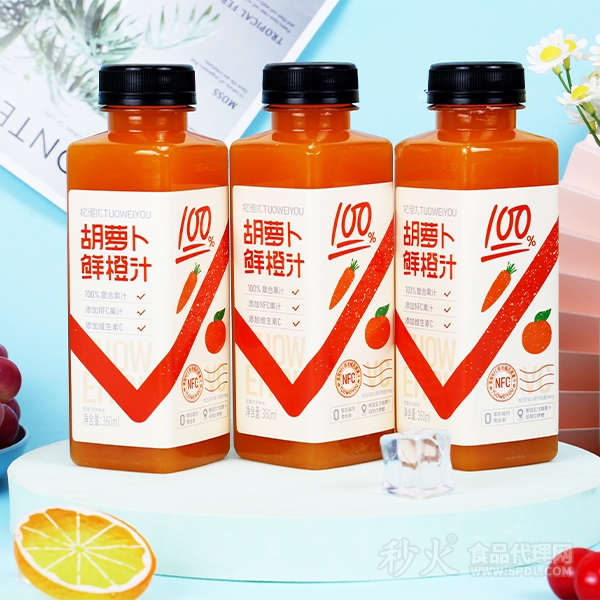 拓维优胡萝卜鲜橙汁复合果汁360ml