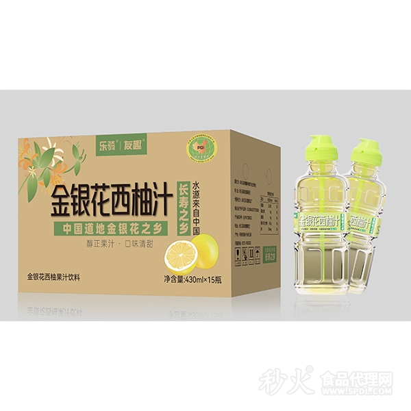 乐骑友趣金银花西柚果汁饮料430ml×15瓶