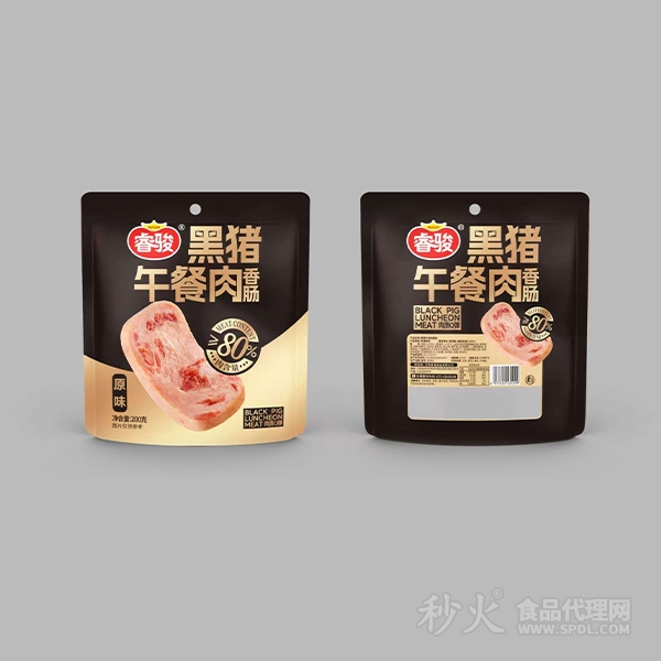 睿骏黑猪肉午餐肉香肠原味200g