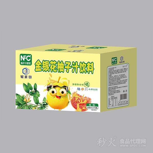 轻菲引金银花柚子汁饮料500mlx15瓶