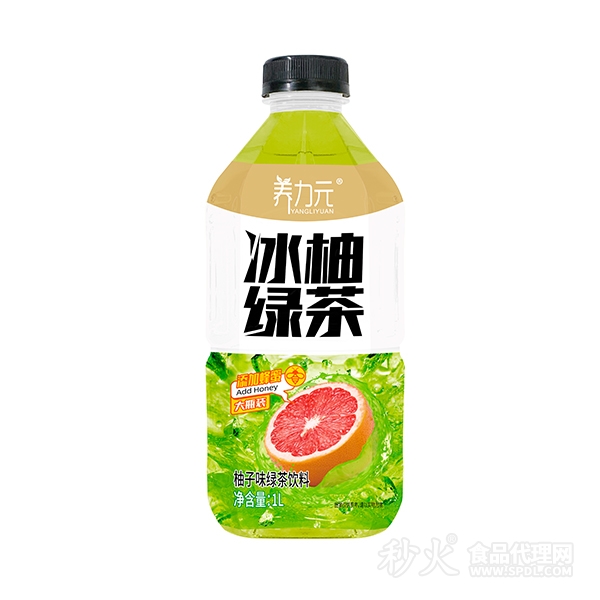 养力元柚子味绿茶饮料1L