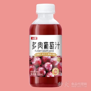 众雪多肉葡萄汁复合果汁饮料500ml