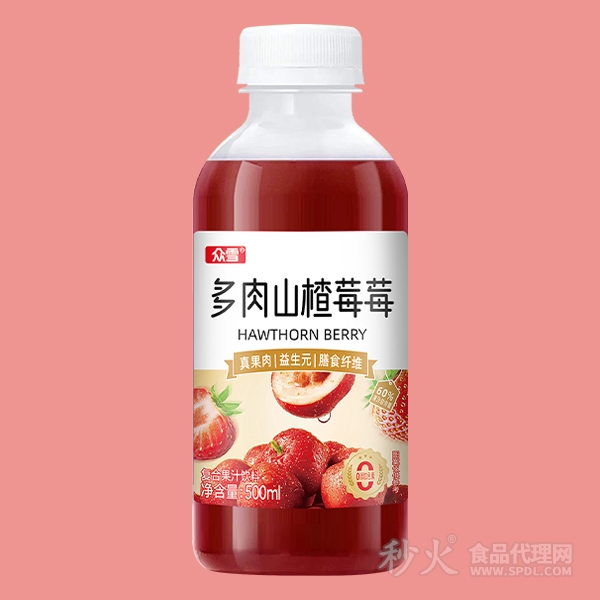 众雪多肉山楂莓莓复合果汁500ml