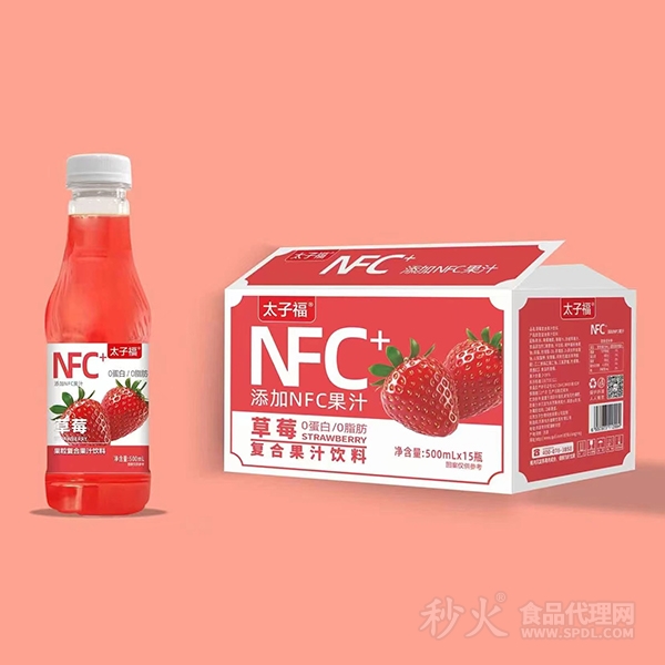 太子福草莓NFC果粒复合果汁饮料500mlx15瓶