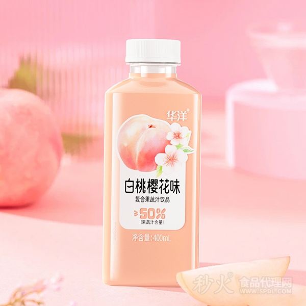 华洋白桃樱花复合果蔬汁饮品400ml