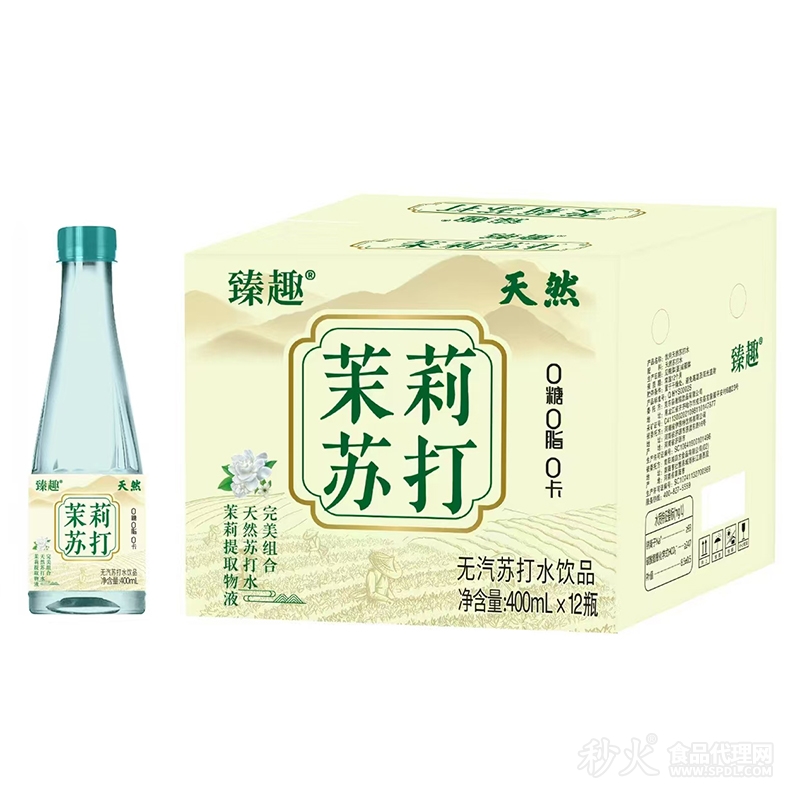 臻趣茉莉苏打水400mlx12瓶