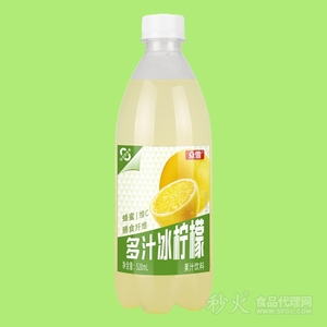 众雪多汁冰柠檬果汁饮料520ml