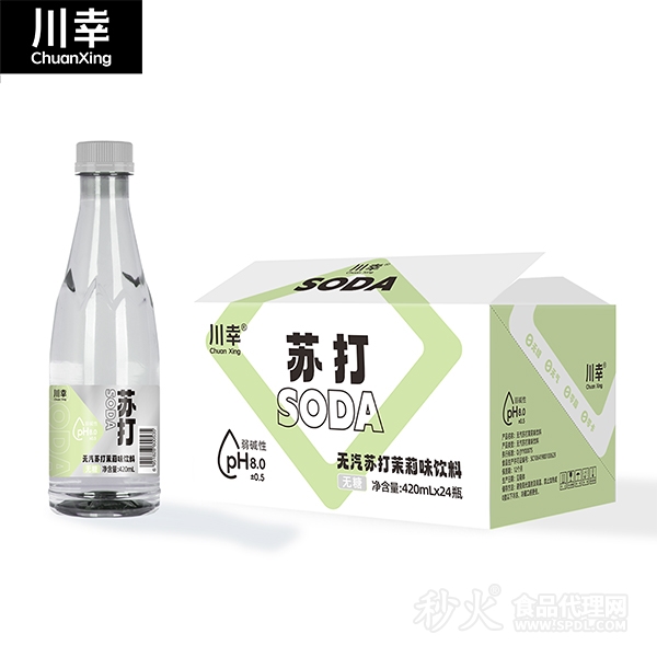 川幸苏打无汽苏打茉莉味饮料420mlx24瓶