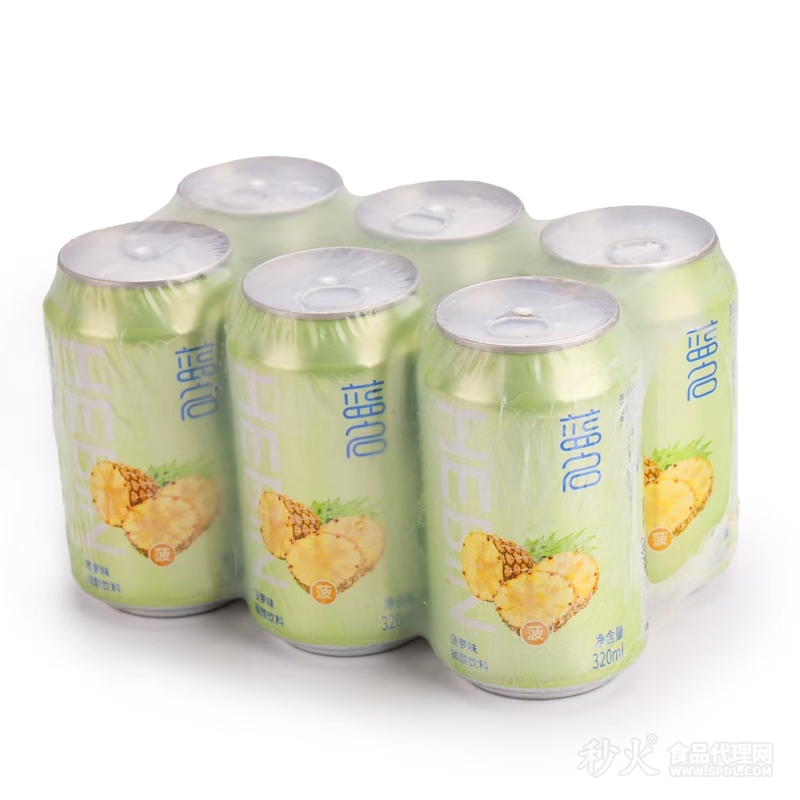 蓝启菠萝味碳酸饮料320mlx6罐