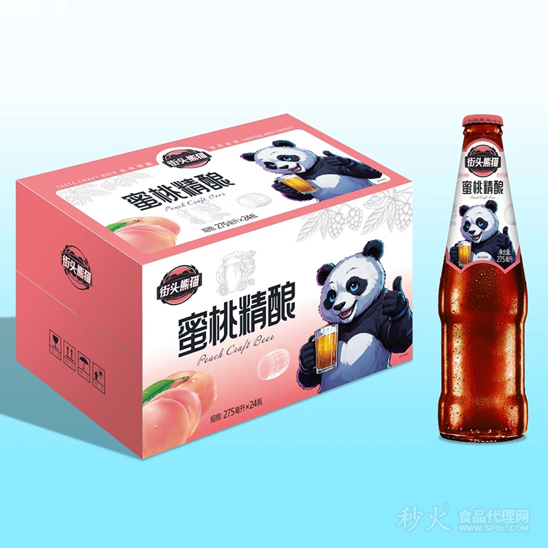 街头熊猫蜜桃精酿275mlx24瓶