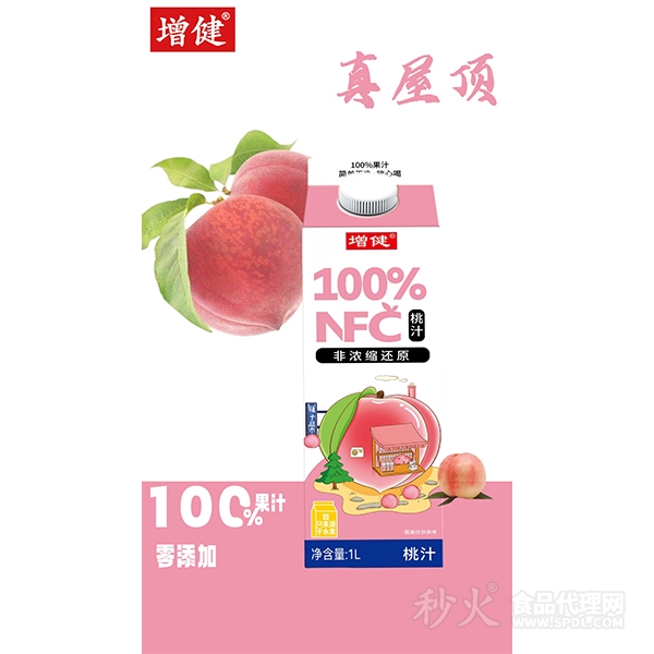 增健NFC果汁屋顶盒桃汁1L