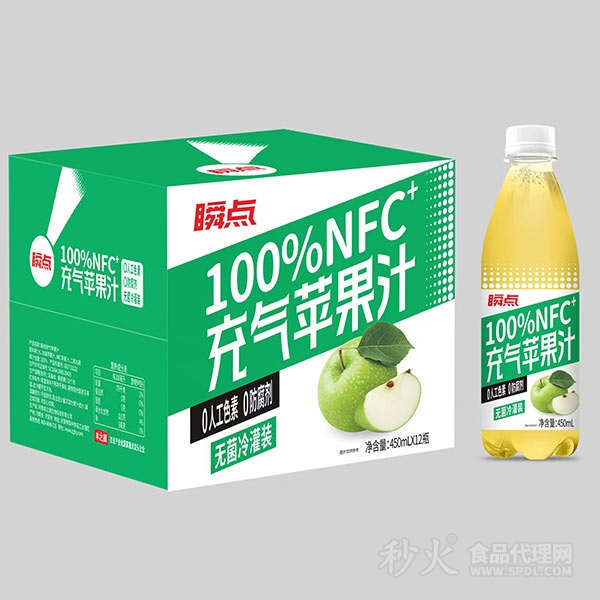 瞬点NFC充气苹果汁450ml