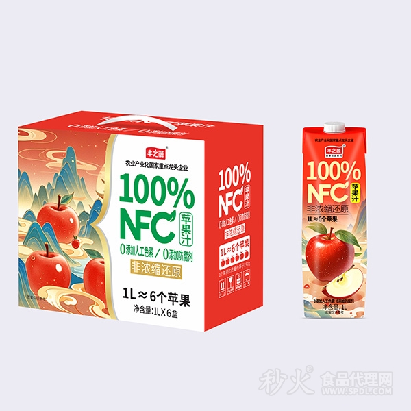 丰之源NFC苹果汁1L×6盒