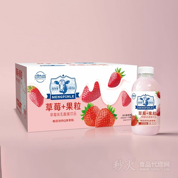 檬品乐草莓果粒乳酸菌饮品450mlx15瓶