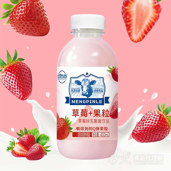 檬品乐草莓果粒乳酸菌饮品450ml