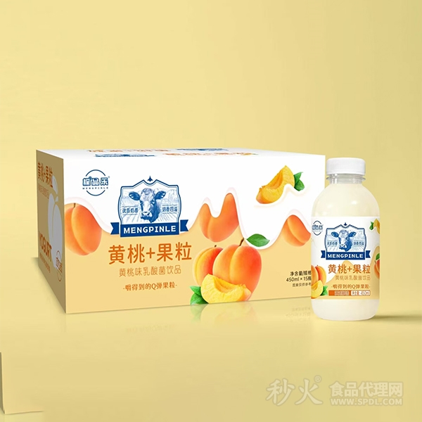 檬品乐黄桃果粒乳酸菌饮品450mlx15瓶