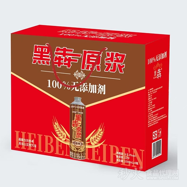 黑犇原浆精酿啤酒1000mlx4瓶