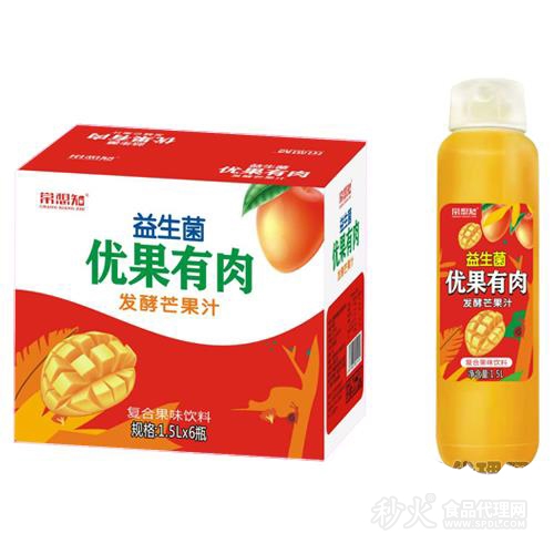 常想知益生菌优果有肉发酵芒果汁1.5Lx6瓶