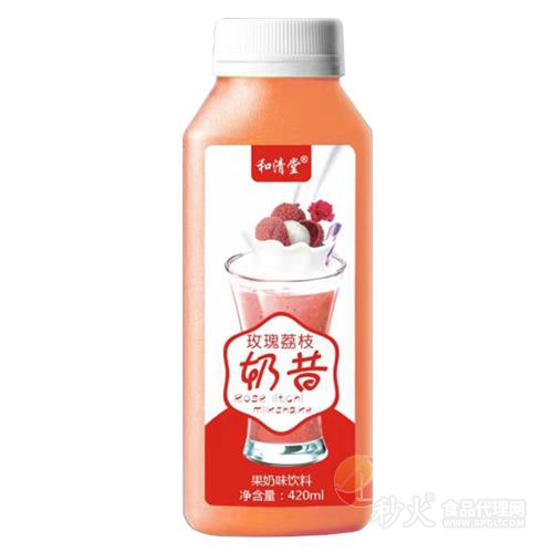 和清堂玫瑰荔枝奶昔420ml