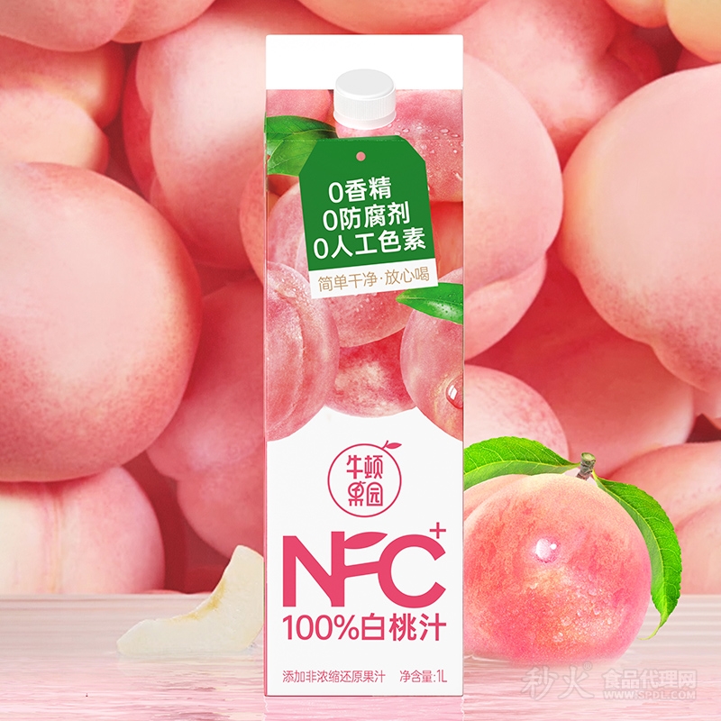 牛顿果园NFC100%白桃汁1L