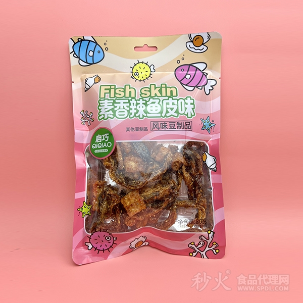 启巧素香辣鱼皮味80克