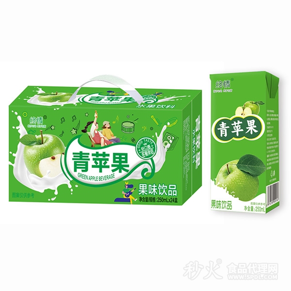 终情青苹果果味饮料250mlx24盒