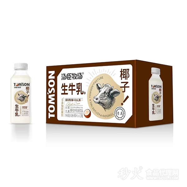 汤臣牧场椰子生牛乳450mlx15瓶