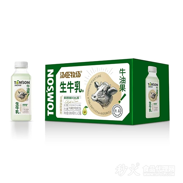 汤臣牧场牛油果生牛乳450mlx15瓶